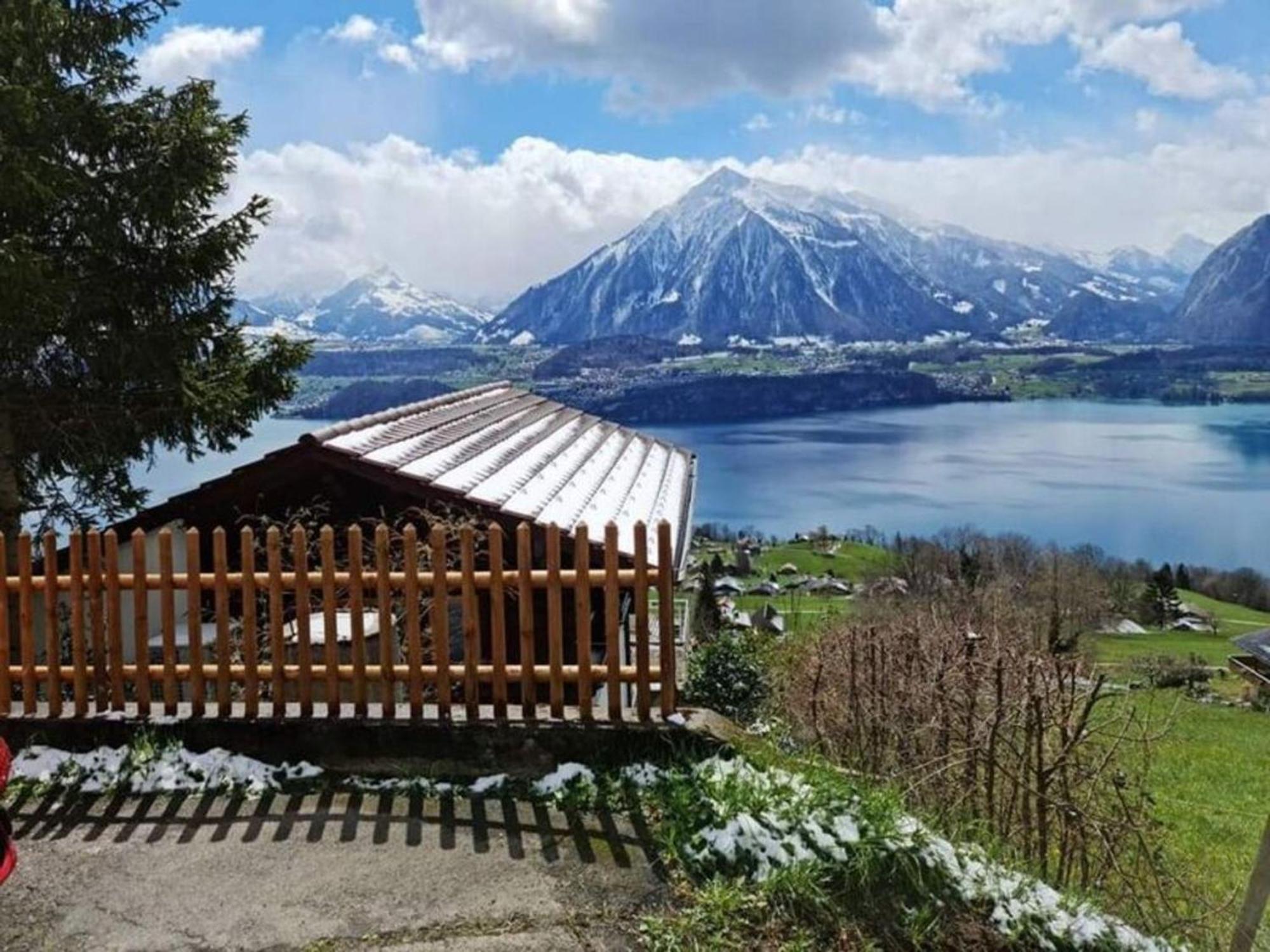 Chalet With View Of The Mountains And The Thun Lake 斯格里维尔 外观 照片