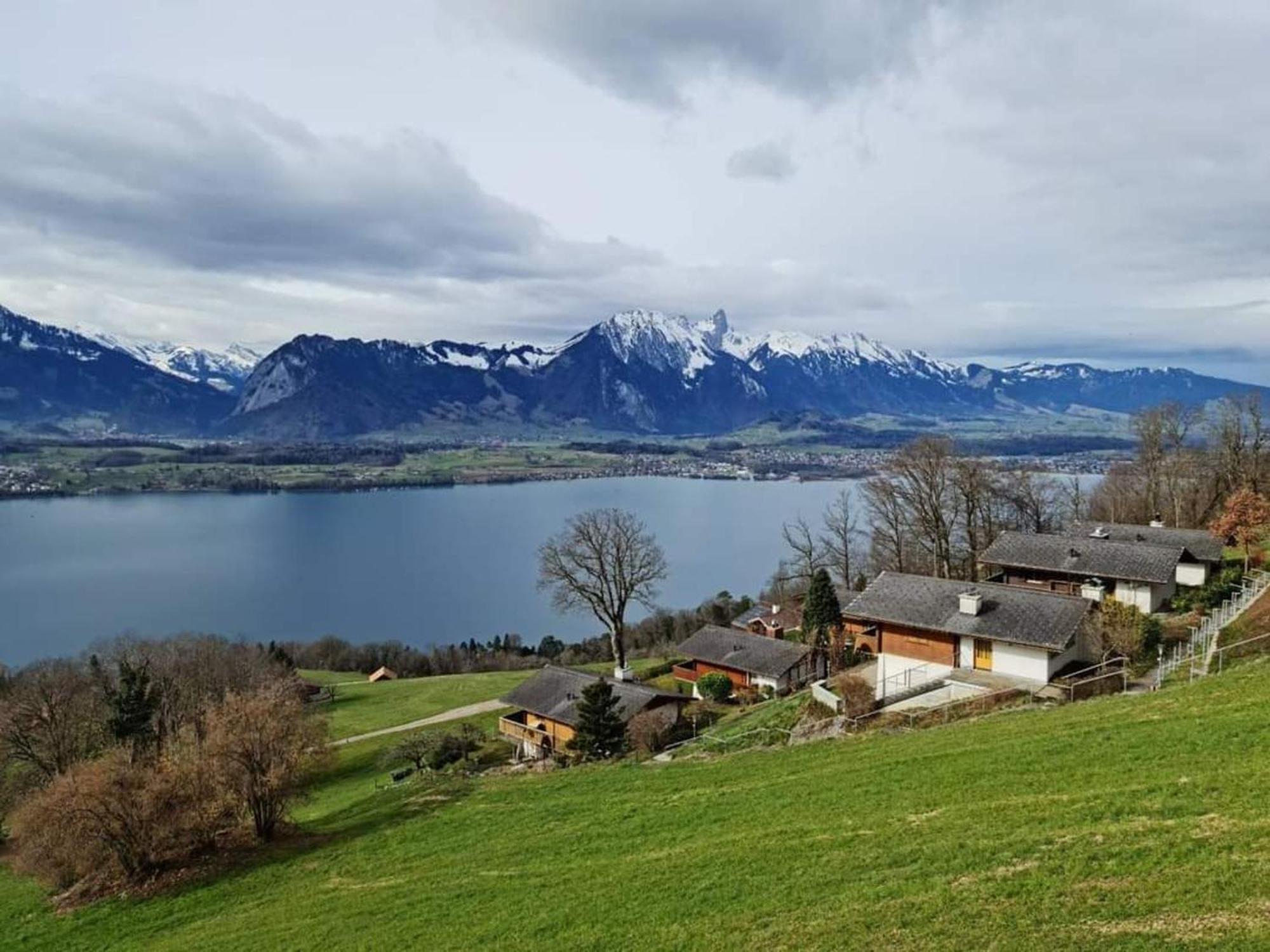 Chalet With View Of The Mountains And The Thun Lake 斯格里维尔 外观 照片