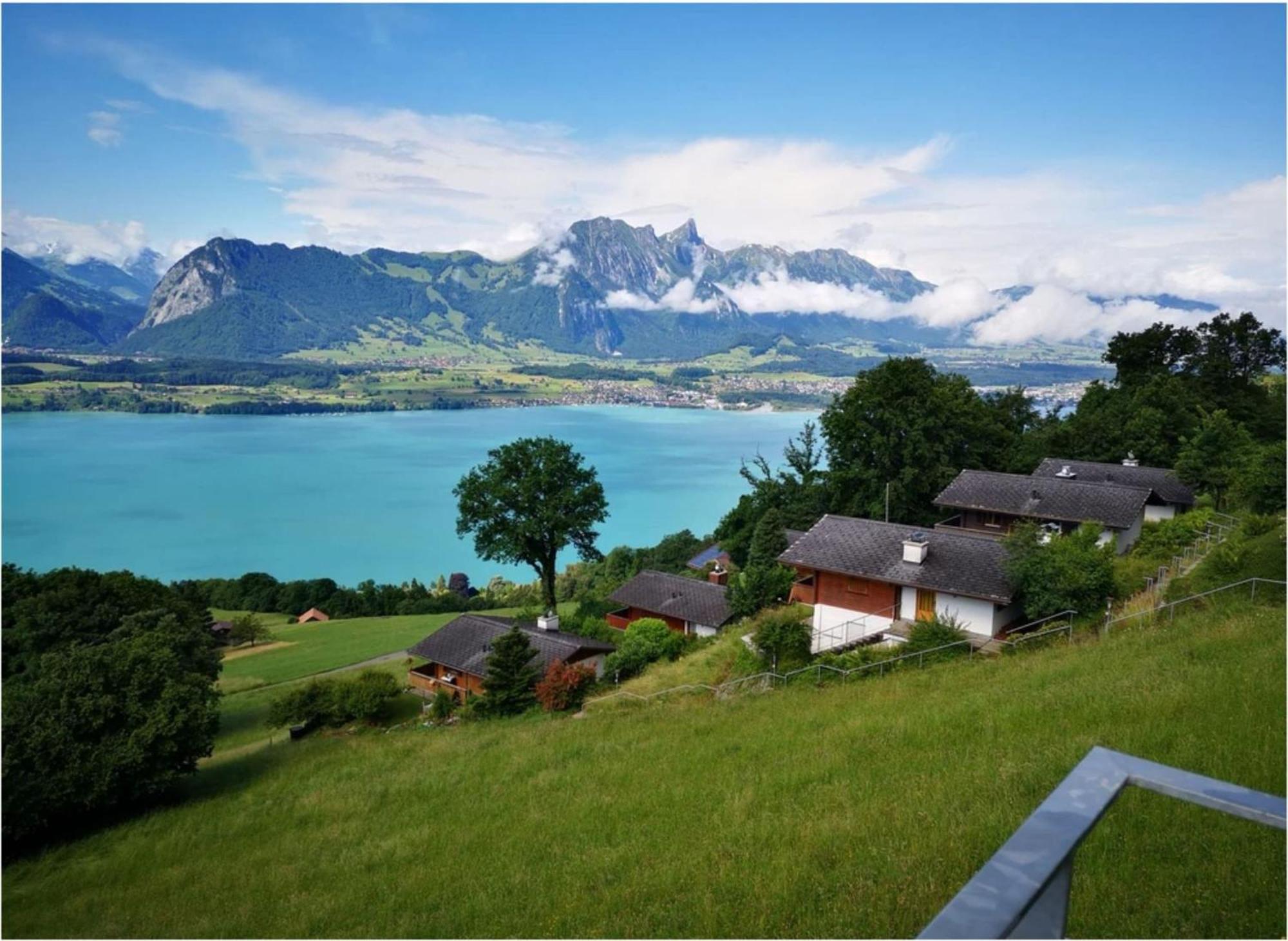Chalet With View Of The Mountains And The Thun Lake 斯格里维尔 外观 照片