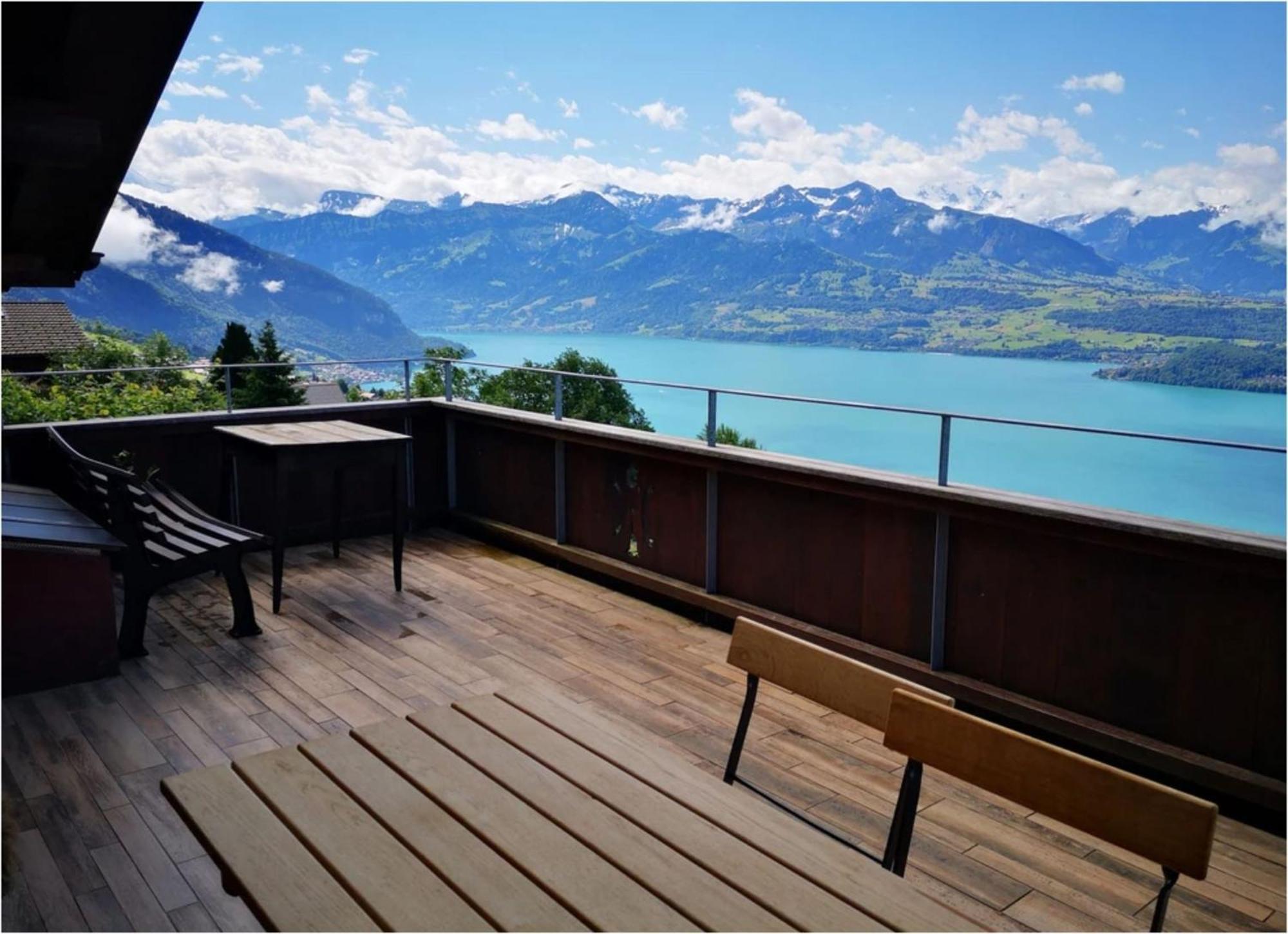 Chalet With View Of The Mountains And The Thun Lake 斯格里维尔 外观 照片