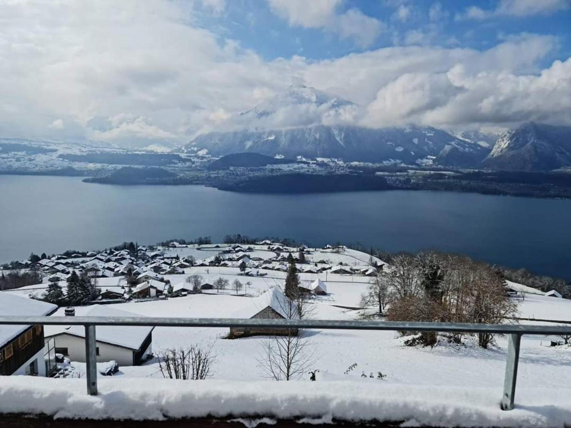 Chalet With View Of The Mountains And The Thun Lake 斯格里维尔 外观 照片