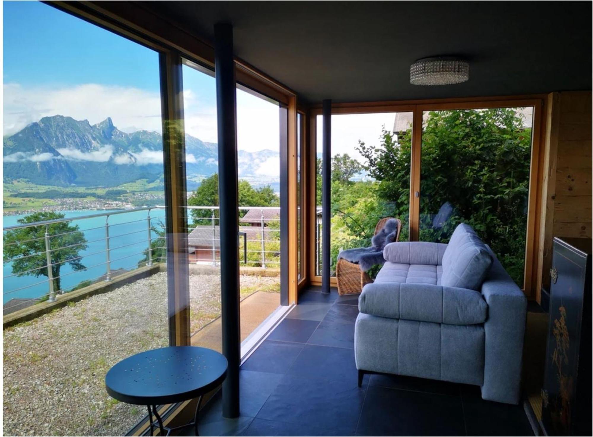 Chalet With View Of The Mountains And The Thun Lake 斯格里维尔 外观 照片